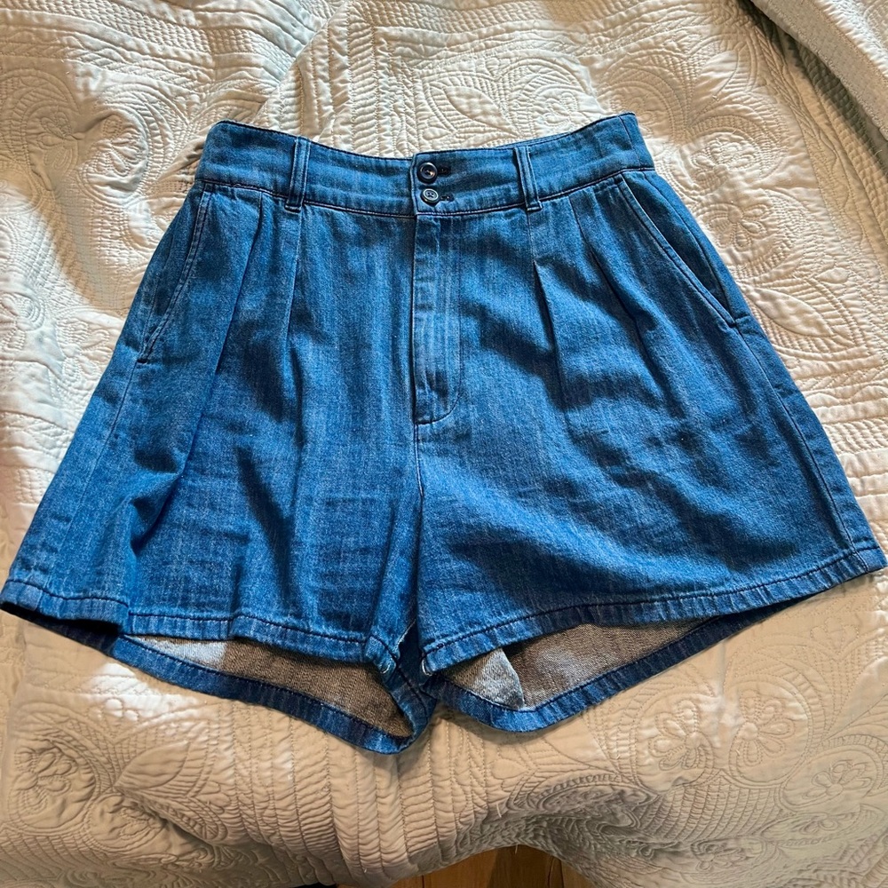 J. Crew pleated chambray shorts